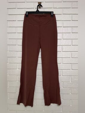NWT Yvette Brown Split-Hem Flare Leggings High-Rise Women’s Large